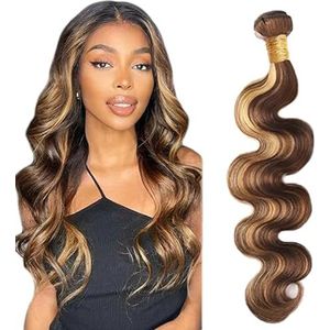 Lakaisa Body Wave Human Hair Bundles Blonde 100% Unprocessed Brazilian Remy Hair P427 Highlight Real Hair Extensions Sew in Hair 1 Bundle No Smell for Woman 28 Inch