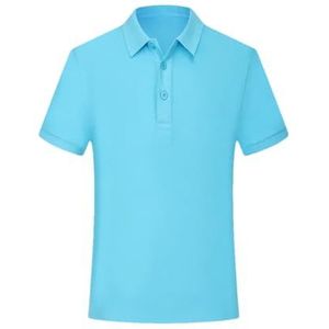 Mannen Zomer Slanke Polos Shirt Mannen Casual Korte Mouw Shirt Mannen Outdoor Ademend T- Shirt Mannelijke Kleding, Lichtblauw, S