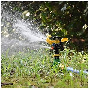 Tuinsproeier irrigatie 2 uitlaat tuimelarm sproeier 360 ° roterende sproeier, met beugel, landbouwtuin irrigatiesproeier, gazonbewatering (kleur: 3I4 tot 3I4)