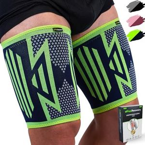 2 Dijbeenbrace voor Damen & Heren - Bovenbeenbrace voor Hamstring & Quad - Bovenbeen Bandage voor Peesontsteking, Spierverrekkingen & Hardlopen - Ademend & Anti-slip (Groen, XL)