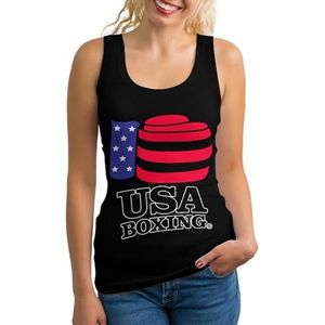 USA Boksen dames tank top mouwloos T-shirt pullover vest atletische basic shirts zomer bedrukt
