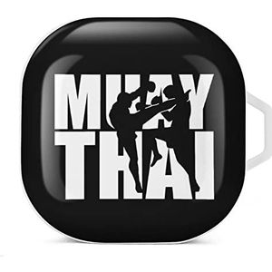 Muay Thai Oordopjes Hoesje Compatibel met Samsung Hard Shell Beschermhoes Wit-Stijl