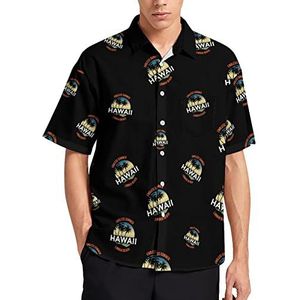 Zomer Hawaii T-shirt met korte mouwen voor heren, casual knoopsluiting, zomer, strand, top met zak