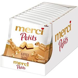 merci Petits Koffieroom – 12 x 125 g – kleine bonbons van witte chocolade op edel-koffie-slagroomchocolade