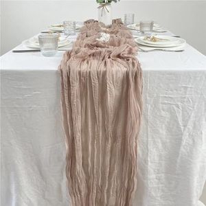 Tafelloper van gaas, semi-transparante kaasdoek for op tafel, diner, feest, kerst, banketten, bogen, taartdecoratie(Beige)