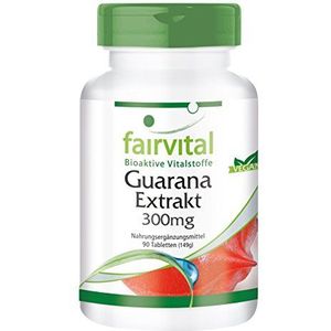Fairvital | Guaraná extract tabletten 300mg - HOOG GEDOSEERD - VEGAN - 90 tabletten - Paullinia cupana voedingssupplement