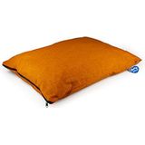 duvoplus, Kussen met ritssluiting, Velvet Tangerine, 100 x 70 x 14 cm, oranje, gevoerd kussen voor honden, wasbaar op 30 °C, elegant design, geschikt voor de mand, comfortabele positie