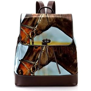 Paard patroon gepersonaliseerde casual dagrugzak tas voor tiener, Meerkleurig, 27x12.3x32cm, Rugzak Rugzakken