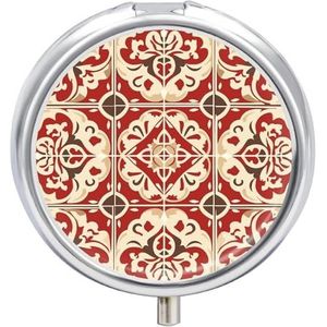 Pillendoos 3 compartimenten kleine pillenetui voor portemonnee en zak wordt geleverd in rood en beige ronde pillendoos schattige vitamines visolie supplementen olie opbergdoos draagbare pillen