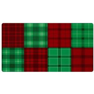 Flanel rood groen geruite textuur Vector keuken mat, antislip wasbaar vloertapijt, absorberende keuken matten loper tapijten voor keuken, hal, wasruimte