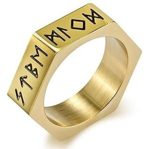 Tekstring luon fortitanium staal zeshoekige moer medium seks coole stijl gepersonaliseerde slijtage handsieraden (Color : Golden, Size : 10#)