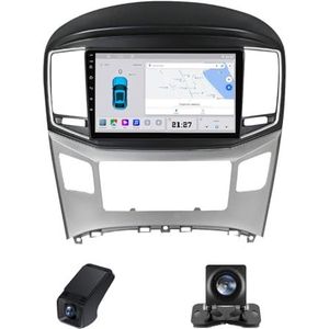 Android autoradio 2 Din geldt voor Hyundai H1 II 2 TQ 2015-2021 met Draadloze Carplay Android Auto GPS Navi WiFi 9 inch met Bluetooth FM+ Achteruitrijcamera/Stuurwielbediening(X1)