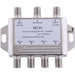 Tityvirnix Satellietschakelaar Max 4 Output Multi Video Pad Multi Schakelaar MS34 Zilver