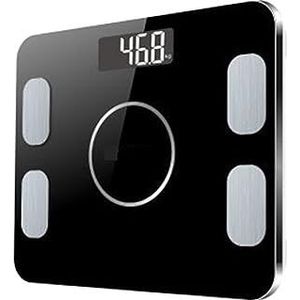 Slimme Lichaamsvetweegschaal Digitale Weegschaal Badkamerweegschaal Vloer Bluetooth-weegschaal Weegschaal Electronique Gemakkelijk Te Gebruiken(Black)