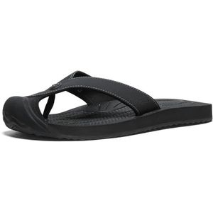 KEEN Barbados Teenslippers voor heren, ademende comfortabele sandalen, teenslippers, zwart/staalgrijs, 44,5 EU, Zwart staalgrijs, 44.5 EU