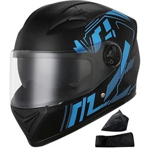 Helmen voor volwassenen motorfiets, motorhelmen heren | Scooterhelmen Winddicht | Integraalhelmen, ademende beschermende motorhelmen met zonneklep en nekdoek voor scooters, motorfietsen Honhoha