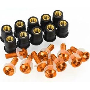Windscherm Bouten Schroeven Voor SUZUKI SV650 SV650S 2013-2019 5mm 10PCS Motorcycle Voorruit Bouten Schroef Moer Fastener Kit(Oranje)