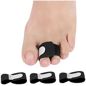 Hammer Toe Straightener, Hamer Toe Splints, Toe Gewatteerde Bandages voor het corrigeren van hamertenen, gebroken tenen, kromme tenen en overlappende tenen - PEDIMEND (3 stuks, zwart)