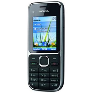 Nokia C2-01, unlocked, 46 MB, mobiele telefoon (zonder branding, 5,1 cm (2 inch), 3,2 megapixel camera), zwart