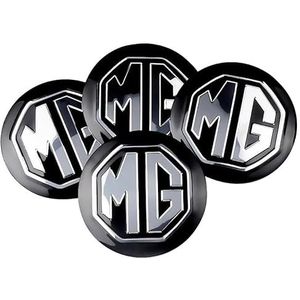 4 Stuks Stickers Wieldoppen Naafdoppen Voor MG MG3 2018-2023, Wiel Centre Cap Stickers Waterdichte Stofdichte Wiel Decoratie Wielnaafdoppen,Black-65mm