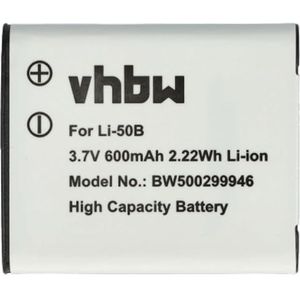 vhbw Li-Ion batterij 600mAh (3.6V) compatibel met camera, video, camcorder Panasonic HX-WA2, HX-WA20, HX-WA20EG, HX-WA3, HX-WA30, HX-WA30, HX-WA30EG vervanging voor VW-VBX090, VW-VBX090E