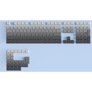 QPSJXN Shine met dubbele klik, personaliseerbaar via PBT-keycaps, set 133, zijdrukprofiel, compatibel met mechanische toetsenborden (grijs)