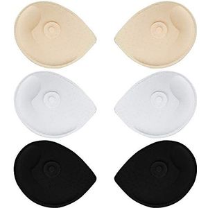 TopBine BH-pads inzetstukken dames sport cups beha vervanging inzet voor bikini badpak, Beige/Zwart/Wit, M