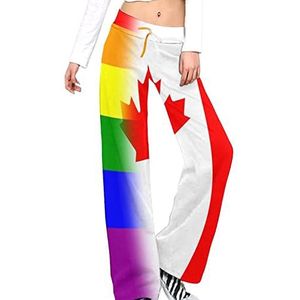 LGBT Pride Canadese Vlag Yoga Broek Voor Vrouwen Casual Broek Lounge Broek Trainingspak met Trekkoord 2XL
