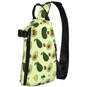 YQxwJL Sling rugzak, groene leger digitale camouflage print stijlvolle crossbody tas, anti-diefstal tas, perfect voor reizen, zaken, Avocado Fruit, One Size, Sport