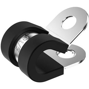 12 stuks 6-45 mm 304 roestvrij staal rubberen P-clips kabelmontage bedrading slang pijpklem(38 mm)