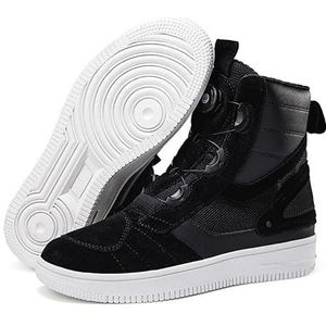 Heren en dames grote maten high-top motorschoenen, motorschoenen, outdoor fietsschoenen, fietsschoenen, motorfiets reisuitrusting, Zwart, 36.5 EU