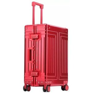 Koffer Aluminium reisbagage Zakelijke trolley koffertas Spinner Boarding Handbagage (Color : Red, Size : 26inch)
