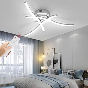 WAYRANK Led-plafondlamp, dimbaar, 21 W, moderne plafondlamp met afstandsbediening, 3 lampen voor woonkamer, slaapkamer, hal, kantoor, keuken, 3000 K-6000 K, 35 cm