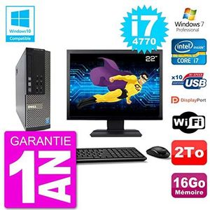 Dell PC 7020 SFF Scherm 22"" Intel i7-4770 RAM 16Go Schijf 2To DVD-brander WiFi W7 (gereviseerd)