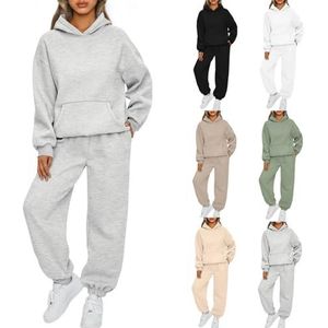Earnmore Dames vrijetijdspak met capuchon dames joggingpak dames elegant vrijetijdspak hoodie lange mouwen overall dames