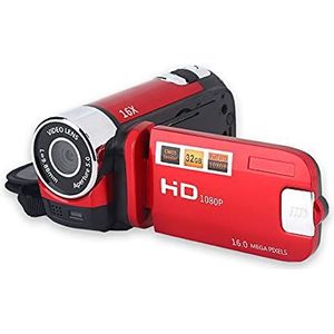Videocamera Camcorder, Full HD 720P 16MP Digitale Video DV-camera, 270° Rotatie, COMS-sensor, 2,7 Inch Scherm, 16x Digitale Zoom, voor Binnen/buiten(Rood)