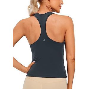 CRZ YOGA Butterluxe Racerback Workout Tank Tops voor Vrouwen Mouwloze Gym Tops Atletische Yoga Shirts Camisole echte marine XS