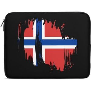 Retro Noorse Vlag Laptop Sleeve Case Casual Computer Beschermhoes Slanke Tablet Draagtas 13 inch