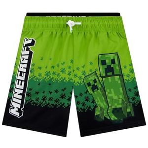 Minecraft Zwemshorts, Creeper Jongens Zwembroek, Gamer Zwemkleding Voor Kinderen, Groen 158