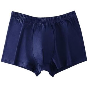 Plus Maat L-8XL Katoenen Boxershorts Voor Heren Midden Taille Los Comfort Ondergoed Papa Opa Zacht Huidvriendelijk Slipje(Color:Dark blue,Size:7XL)