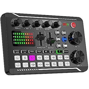 Geluidskaartkit, Multifunctionele Tuning Geluidskaart Microfoon Mixer Kit Audio Opname Mixer Audio Mixing Console Versterker for Telefoon PC(Only Sound Card)