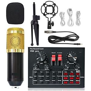 geluidsconsole, Professionele audiomixer USB 5.0 audiogeluidskaart externe headsetmicrofoon webcast live-uitzending adapter gamemuziek(Bm800v8 Small)