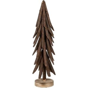 BigBuy Christmas Kerstboom bruin Paulonia hout 27 x 27 x 88 cm