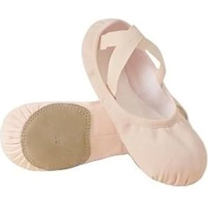 Balletschoenen, Platte canvas balletschoenen, Balletoefeningschoenen met zachte zool, Gymnastiekschoenen for dames, Balletoefening (Color : Light pink, Size : 27)