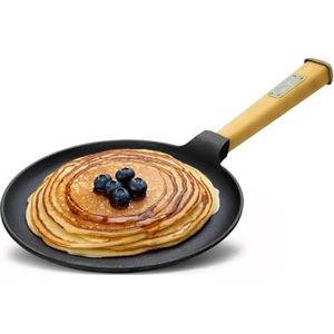 4BIG.fun Pannenkoekenpan 24cm | Gietijzeren pan voor pannenkoeken | Omlettpan Blinipan | Crêpes braadpan | Crêpe pan voor alle warmtebronnen incl. inductie