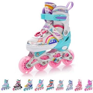 meteor® Inline Skates 4 in 1 voor Kinderen Jeugd Volwassen - Ideaal voor Jongens en Meisjes - Instelbare Maat