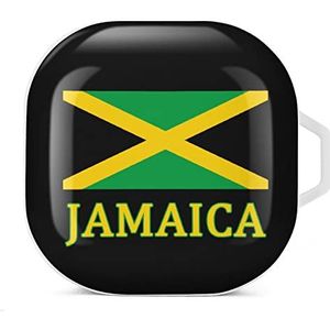 Jamaicaanse vlag oordopjes hoesje compatibel met Samsung hard shell beschermhoes witte stijl