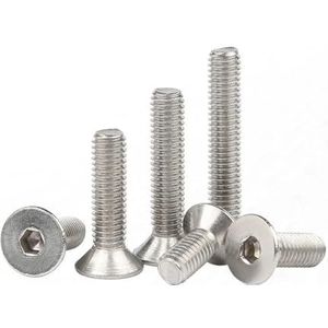 2-50 Stuks Inbussleutel Hoofd Din7991 M2 M2.5 M3 M4 M5 M6 M8 M10 Roestvrij Staal 304 hex Socket Platte Verzonken Kop Schroef (Color : 12mm, Size : M2 (30pcs))