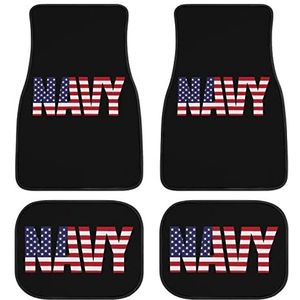 USA Navy Vlag Grappige 4 Stuk Auto Vloermatten Antislip Automotive Liners Auto Interieur Decor Accessoires