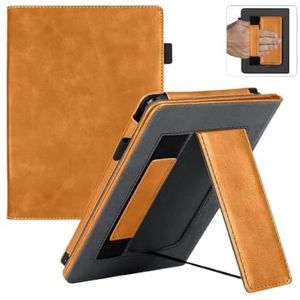 Magnetische hoes Geschikt for Kobo Clara Kleur/BW (2024) Case Smart Wake/Sleep 6 inch eBook Flip Stand Case met draagriem(Khaki,For Kobo Clara BW)